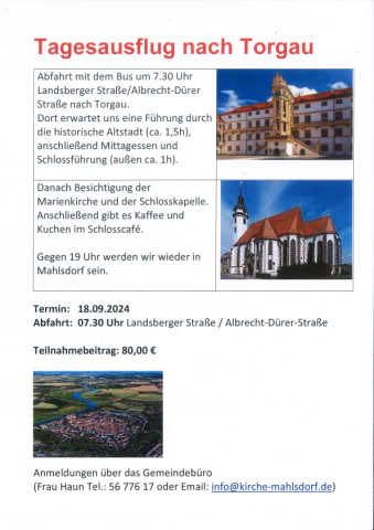 ÜPlakat Gemeindeausflug Torgau